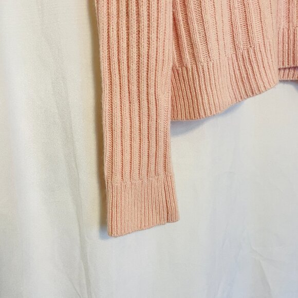 Rails Joelle Ribbed Sweater Wool Cashmere Blend Cropped Boxy Pink Size Medium - Picture 5 of 15